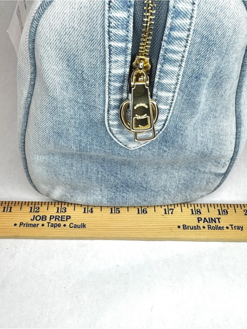 NWT Coach Rowan Large Satchel Bag in Loved Denim with Charms CDY75 Light Indigo